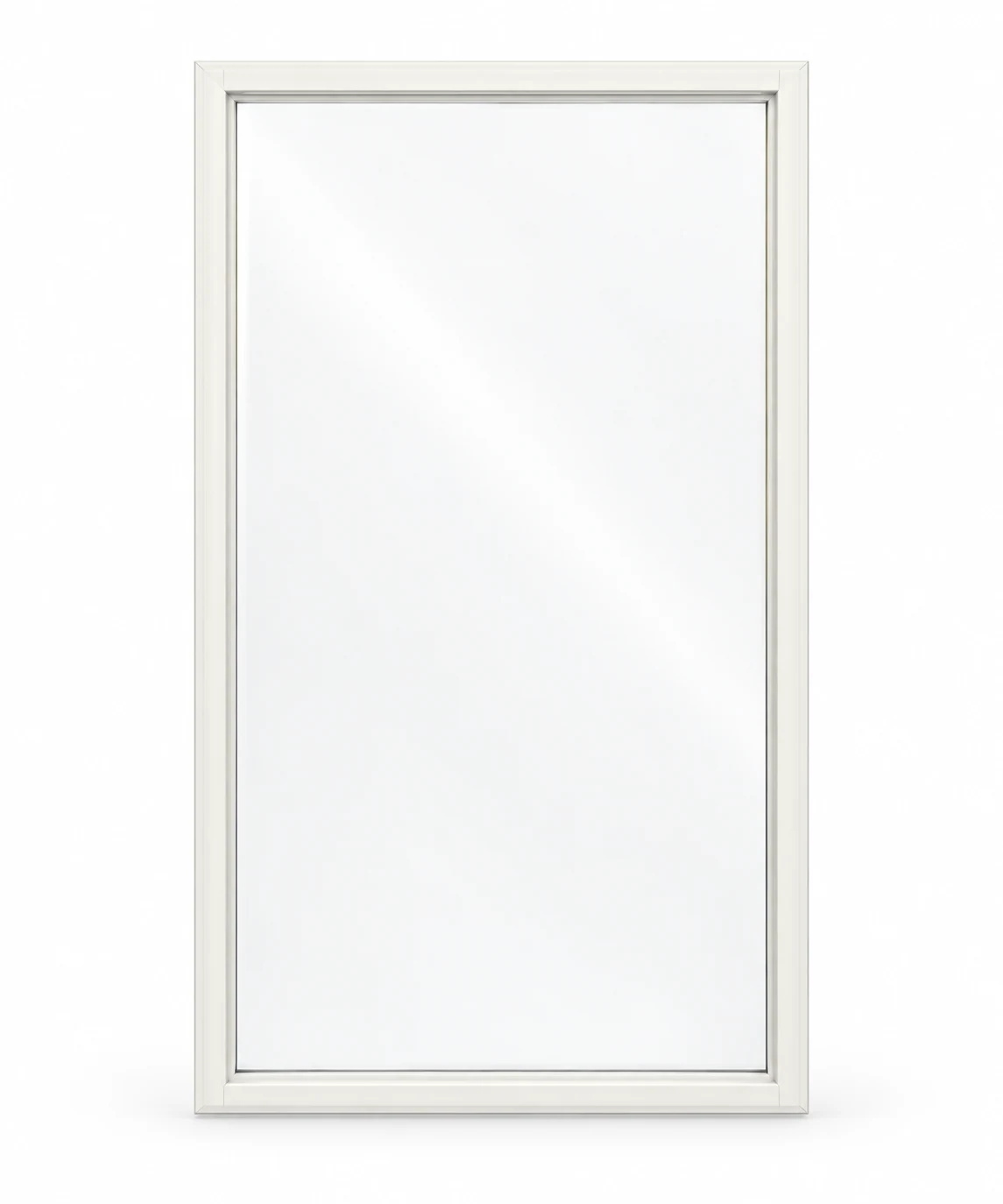 White vinyl compression-fit interior storm window