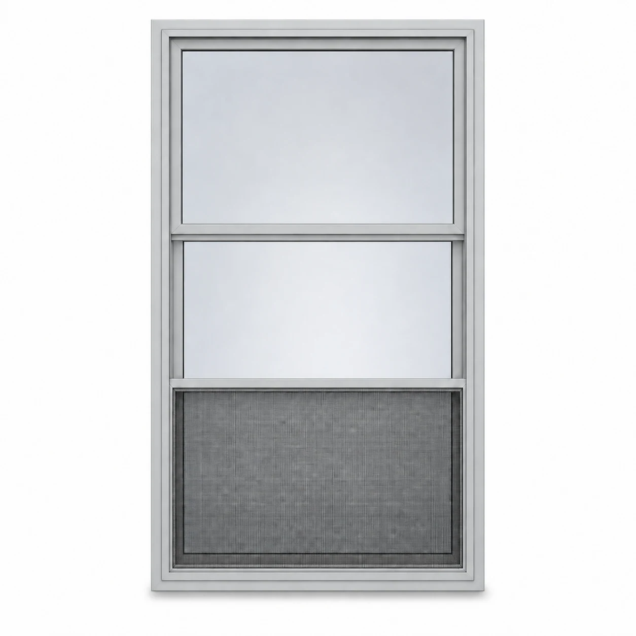 Vertical Triple-Track Storm Window with Half Screen in standard finish - frame preview