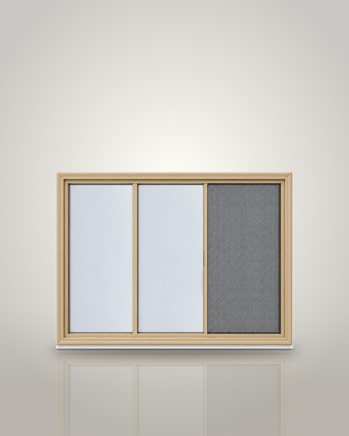 Horizontal Triple-Track Storm Window with Exterior Half Screen