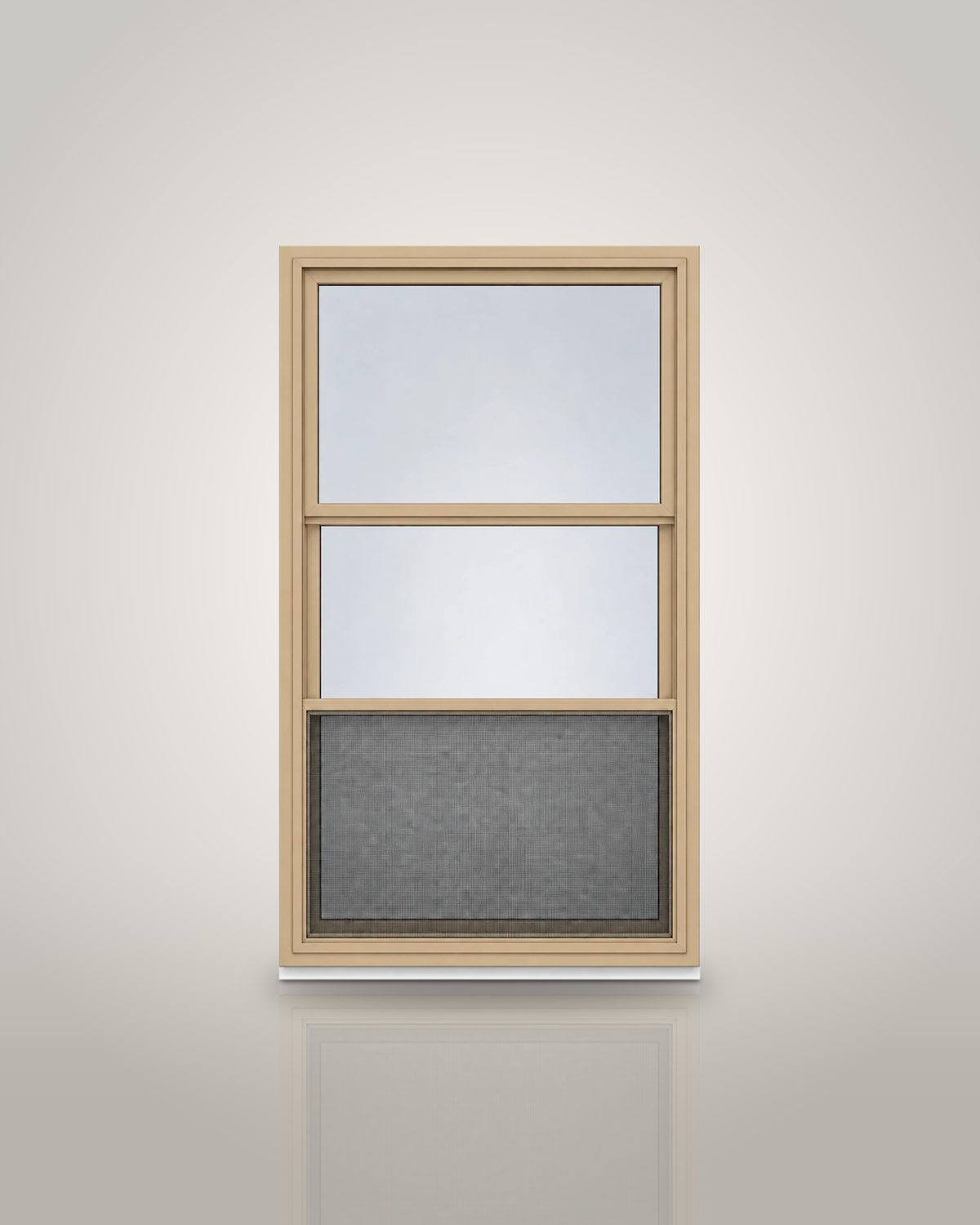 Vertical Triple-Track Storm Window with Exterior Half Screen