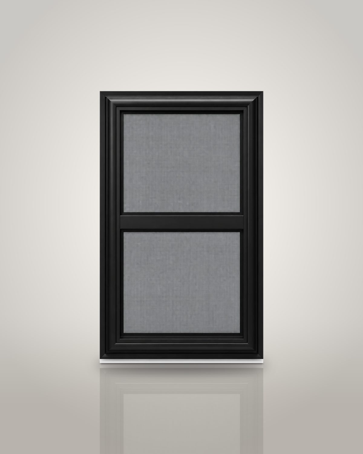 Vertical triple-track storm window with two screens