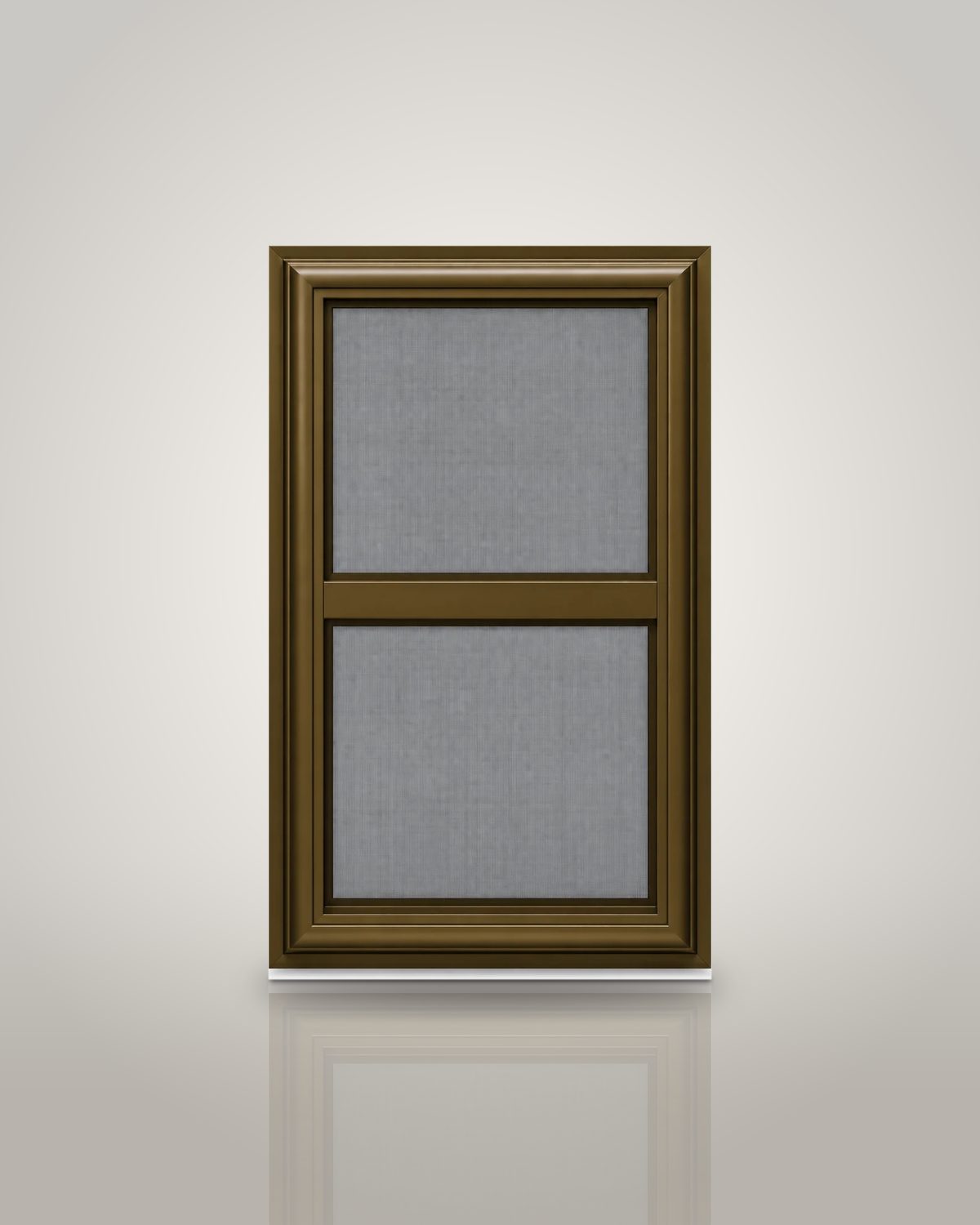 Vertical triple-track storm window with two screens