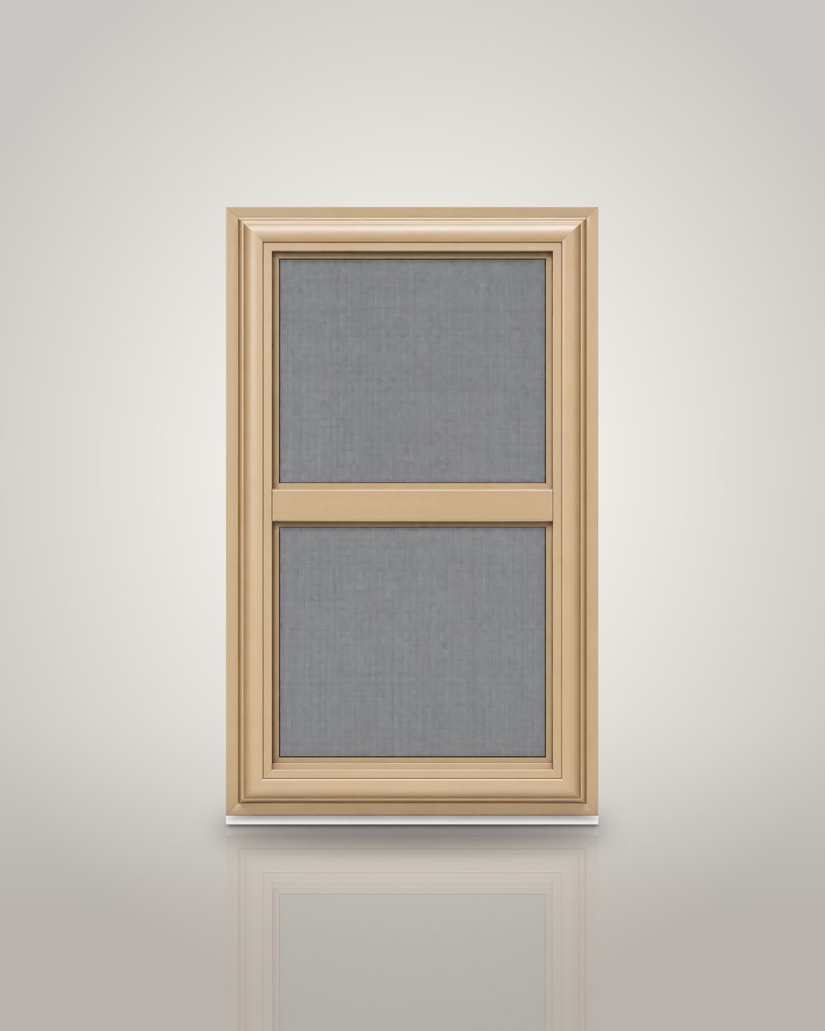 Vertical triple-track storm window with two screens