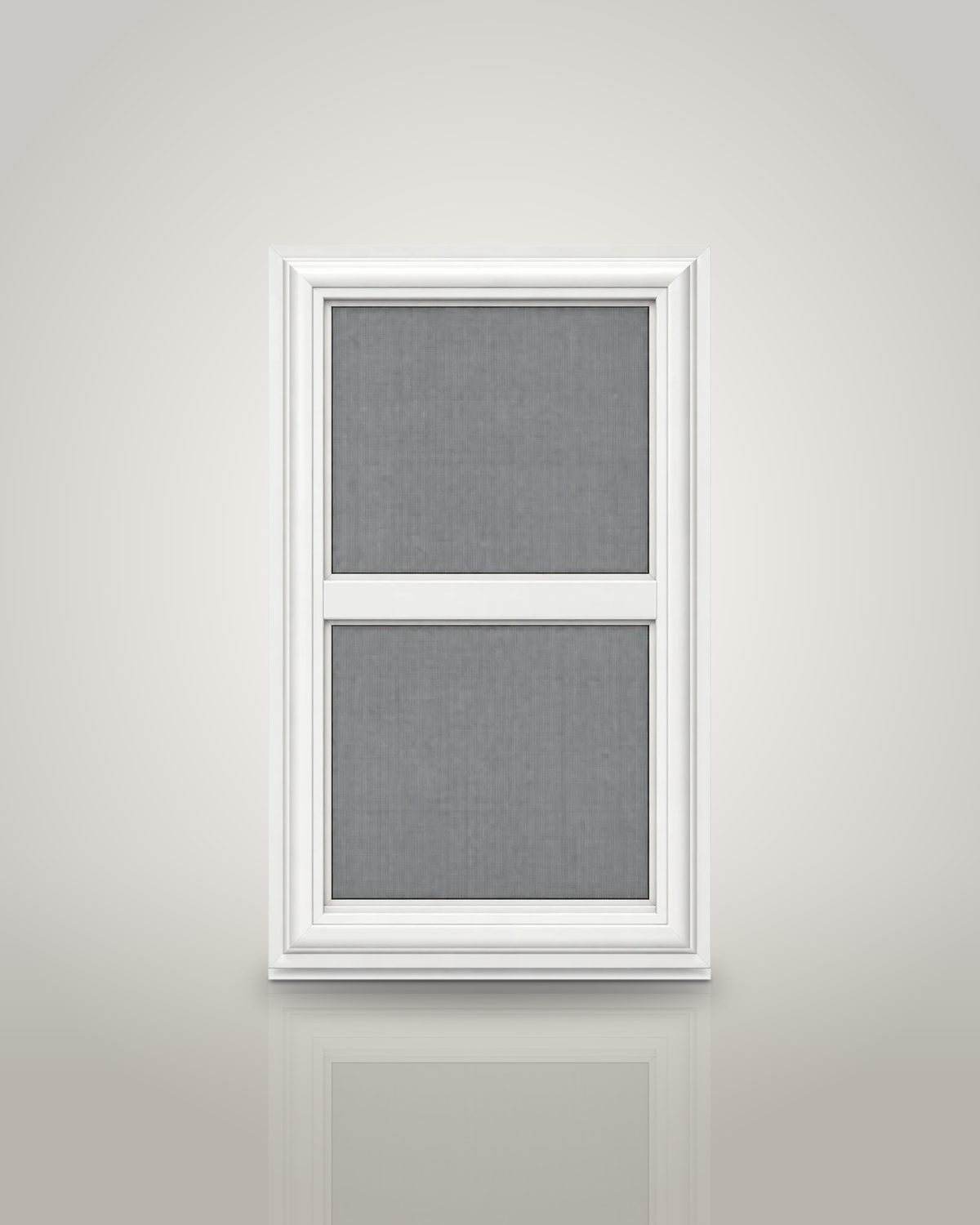 Vertical triple-track storm window with two screens
