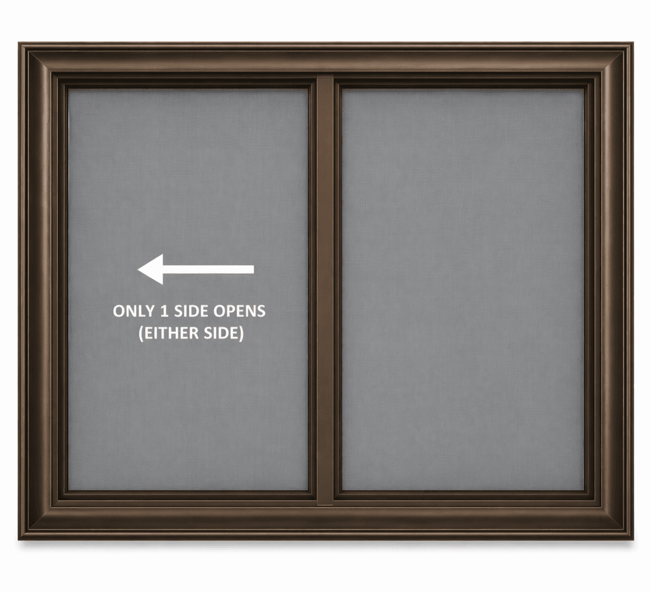 Two-Track 2-Lite Horizontal Slider Storm Window with One Screen - Custom Aluminum Storm Windows
