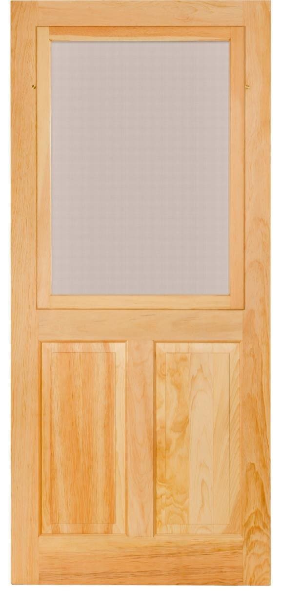 Half lite convertible wood screen door exterior