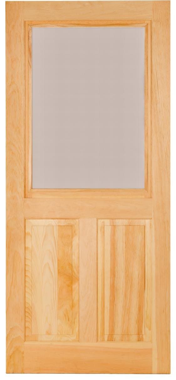 Half lite convertible wood screen door interior