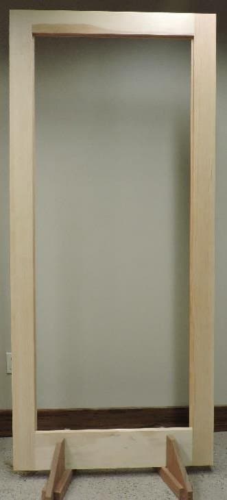 Unfinished full lite wood storm door