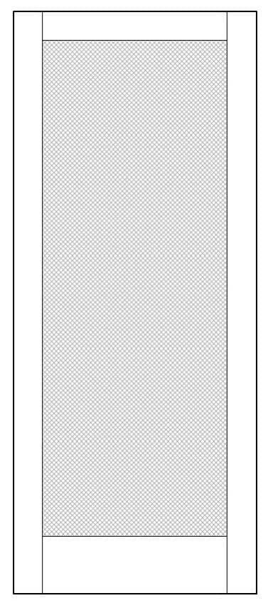 Drawing of a full lite wood screen door