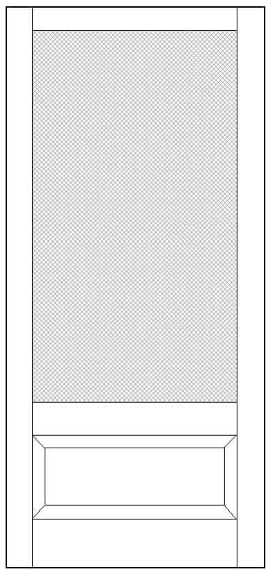 Drawing of a 2/3 lite wood screen door