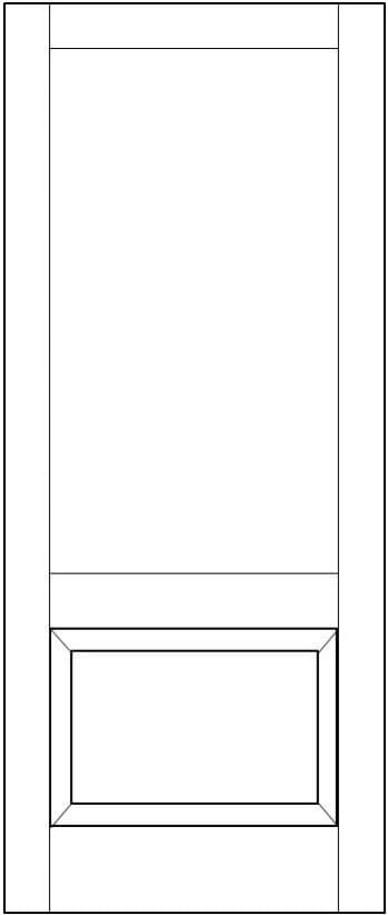Drawing of a 2/3 lite wood storm door