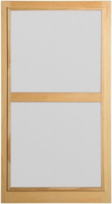 Combination wood storm and screen window exterior with screen in both sections