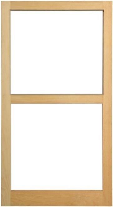 Fixed-top combination plus wood storm window exterior face